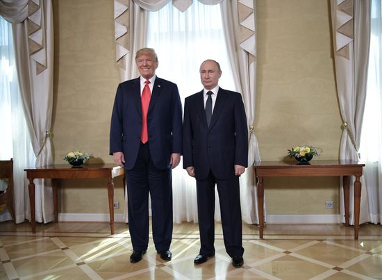 Russian President Vladimir Putin and US President Donald Trump meet in Helsinki