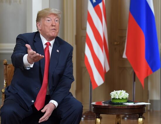 Russian President Vladimir Putin and US President Donald Trump meet in Helsinki