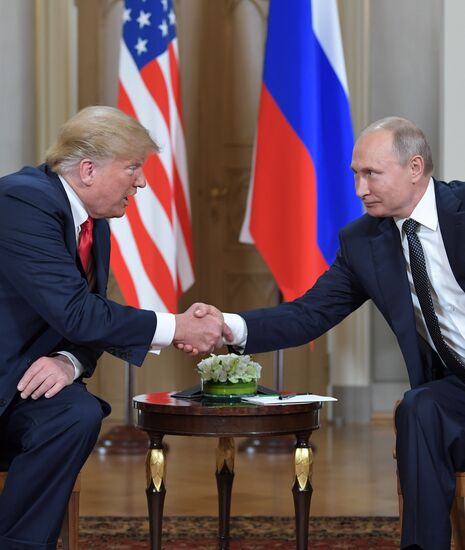 Russian President Vladimir Putin and US President Donald Trump meet in Helsinki