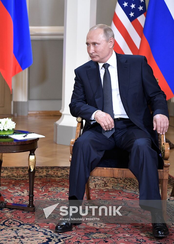 Russian President Vladimir Putin and US President Donald Trump meet in Helsinki