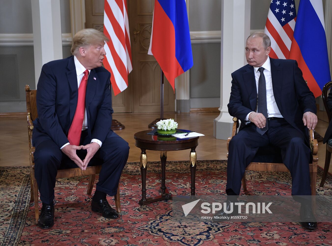 Russian President Vladimir Putin and US President Donald Trump meet in Helsinki