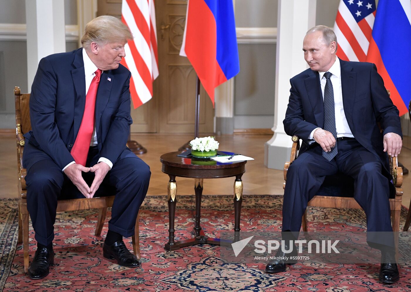 Russian President Vladimir Putin and US President Donald Trump meet in Helsinki