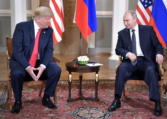 Russian President Vladimir Putin and US President Donald Trump meet in Helsinki