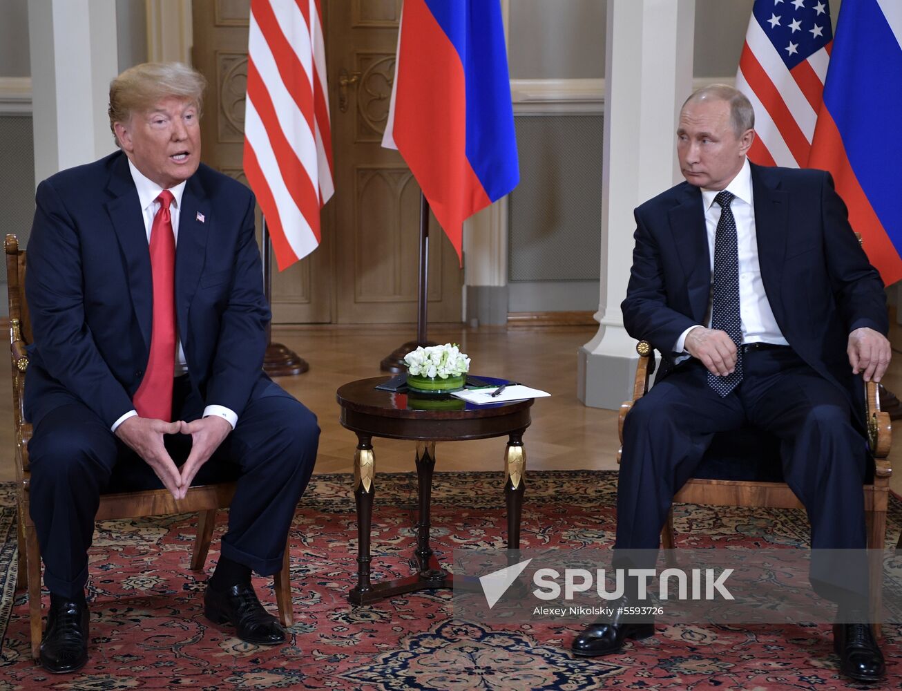 Russian President Vladimir Putin and US President Donald Trump meet in Helsinki