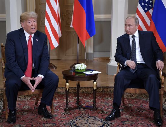 Russian President Vladimir Putin and US President Donald Trump meet in Helsinki