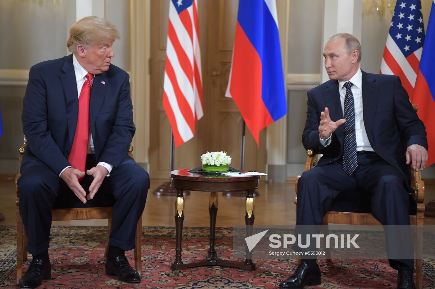Russian President Vladimir Putin and US President Donald Trump meet in Helsinki