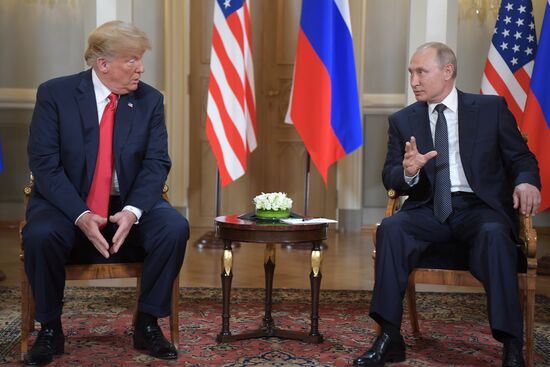 Russian President Vladimir Putin and US President Donald Trump meet in Helsinki