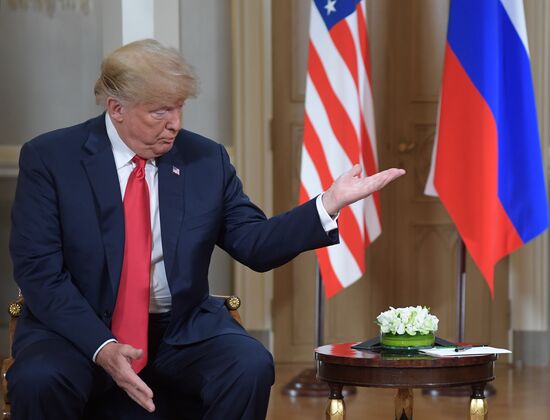 Russian President Vladimir Putin and US President Donald Trump meet in Helsinki