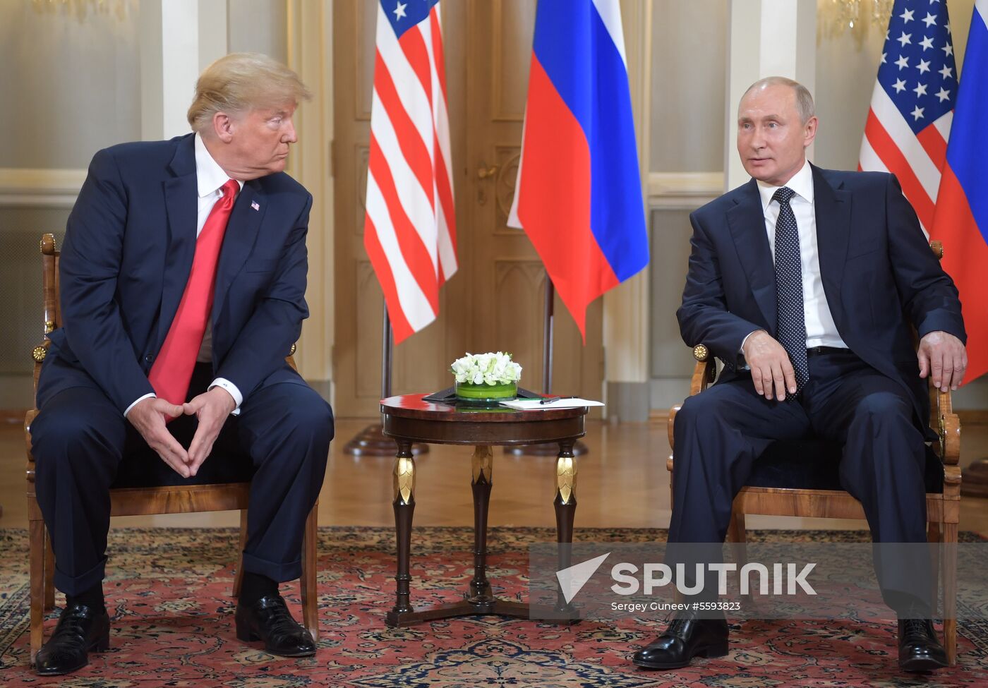 Russian President Vladimir Putin and US President Donald Trump meet in Helsinki