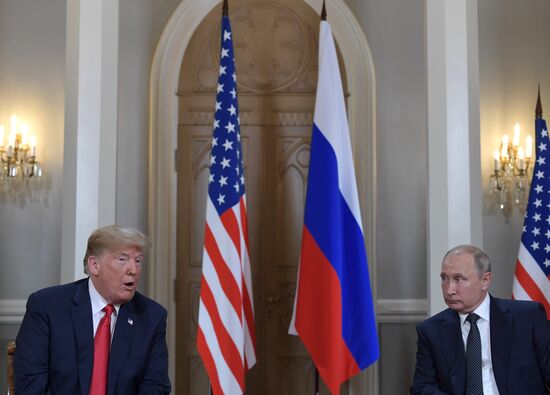 Russian President Vladimir Putin and US President Donald Trump meet in Helsinki