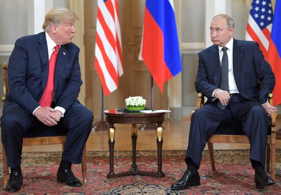 Russian President Vladimir Putin and US President Donald Trump meet in Helsinki