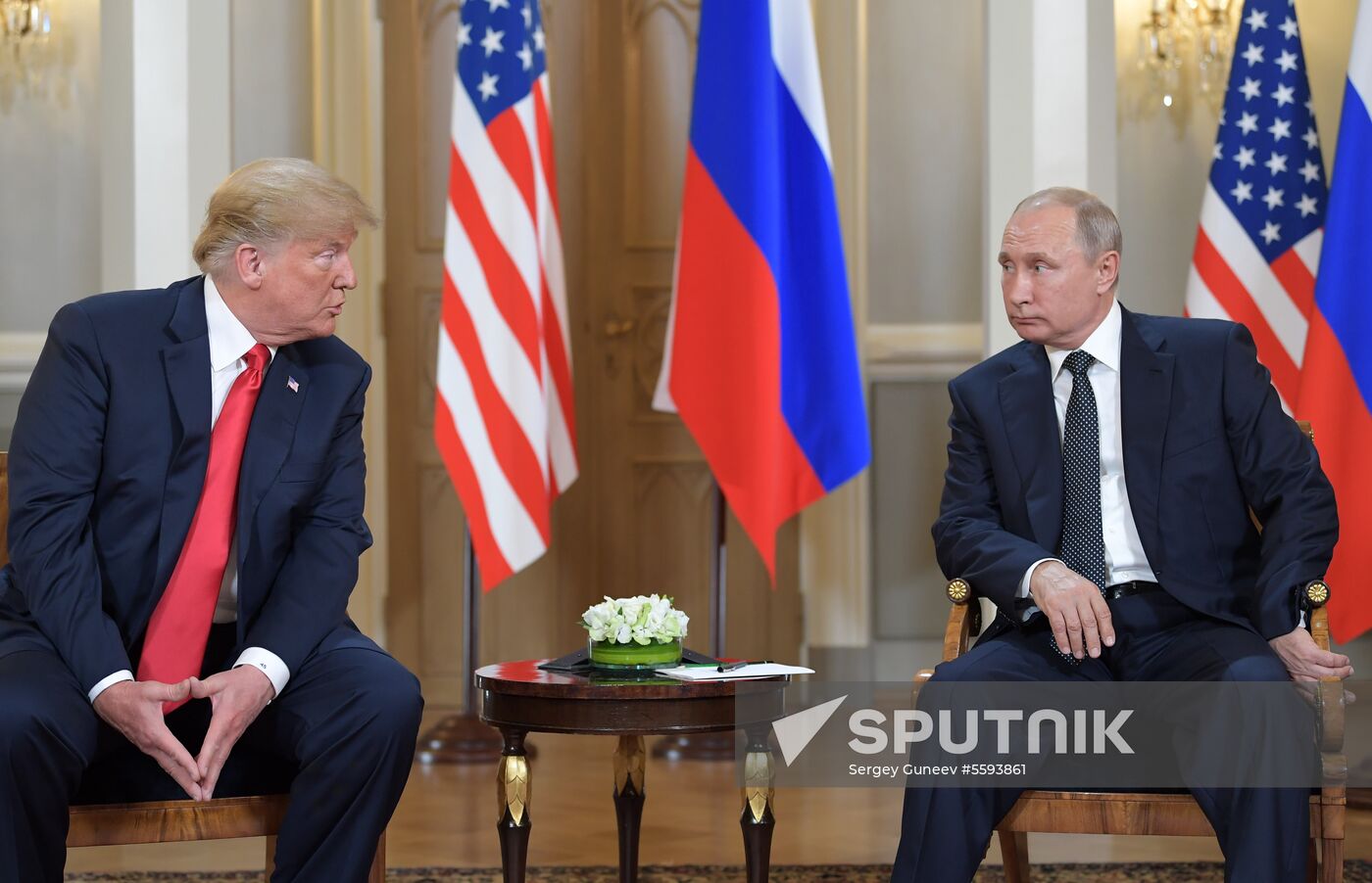 Russian President Vladimir Putin and US President Donald Trump meet in Helsinki