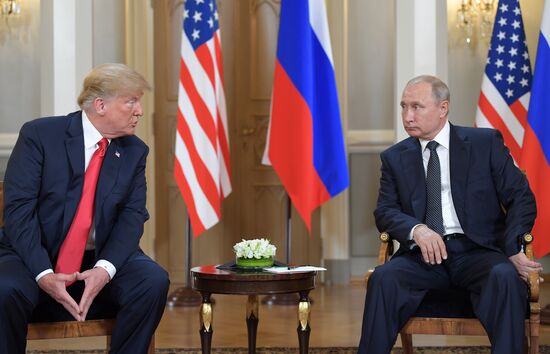 Russian President Vladimir Putin and US President Donald Trump meet in Helsinki