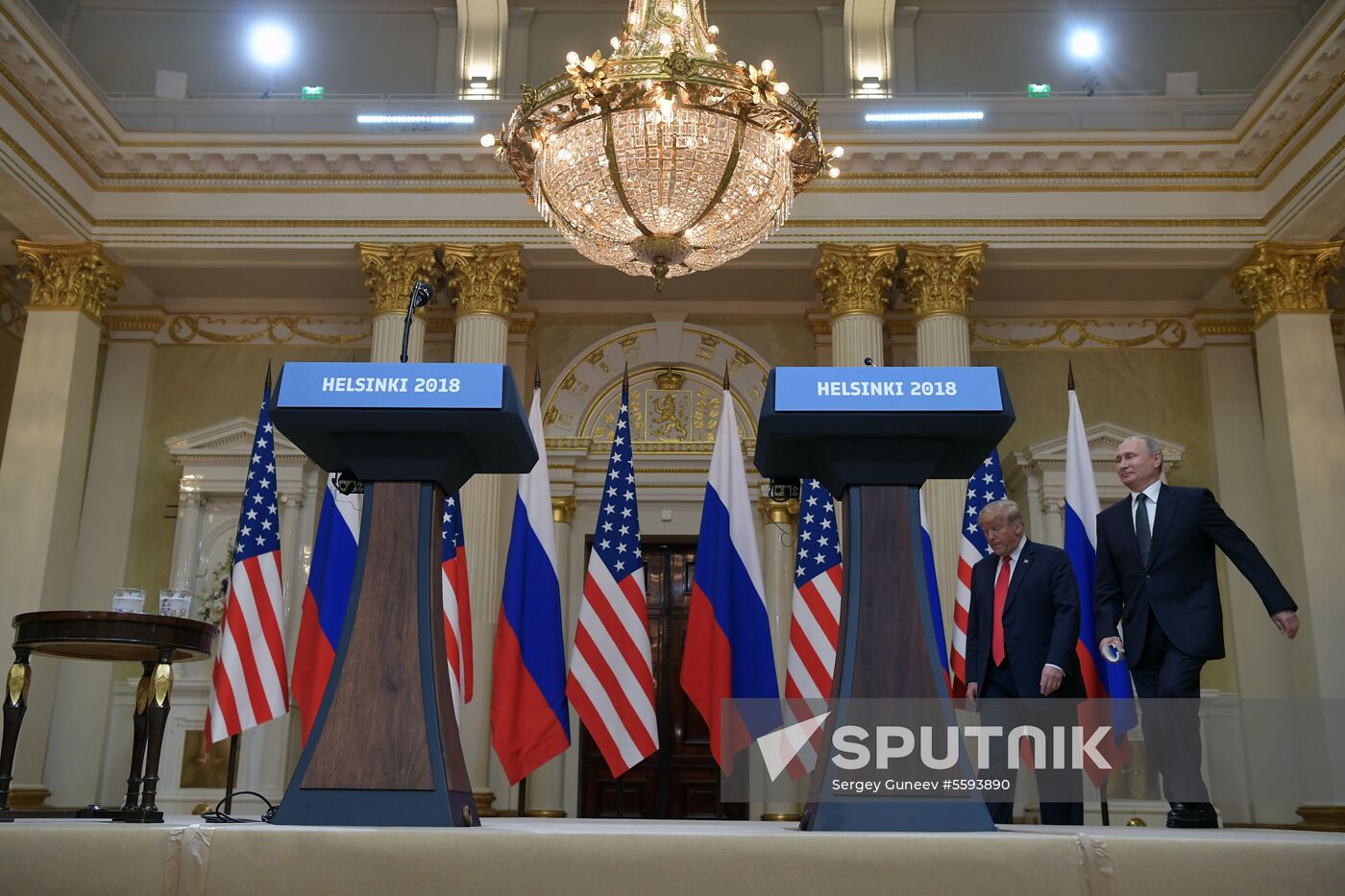 Russian President Vladimir Putin and US President Donald Trump meet in Helsinki