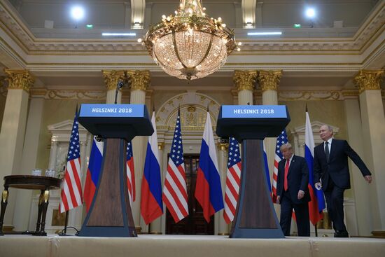 Russian President Vladimir Putin and US President Donald Trump meet in Helsinki