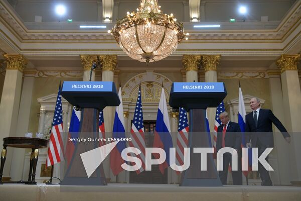 Russian President Vladimir Putin and US President Donald Trump meet in Helsinki