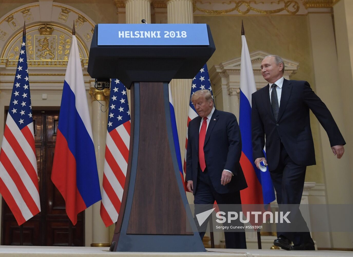Russian President Vladimir Putin and US President Donald Trump meet in Helsinki