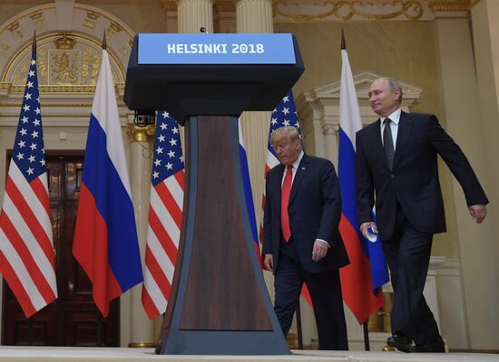 Russian President Vladimir Putin and US President Donald Trump meet in Helsinki