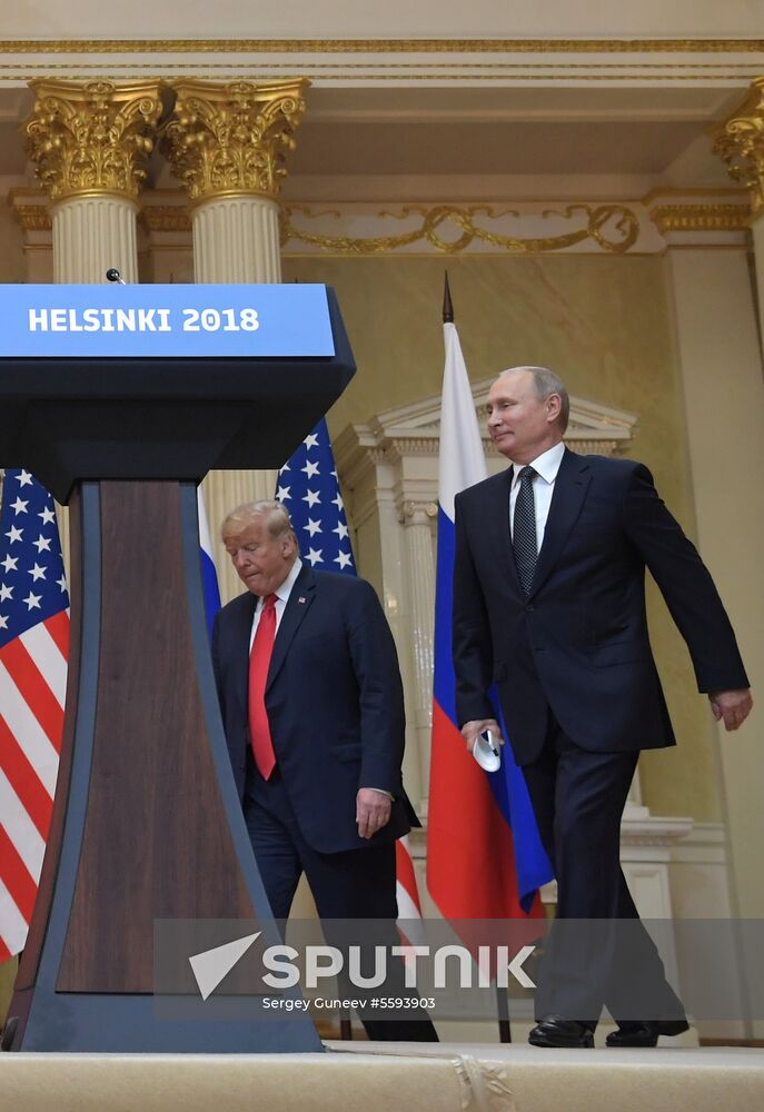 Russian President Vladimir Putin and US President Donald Trump meet in Helsinki