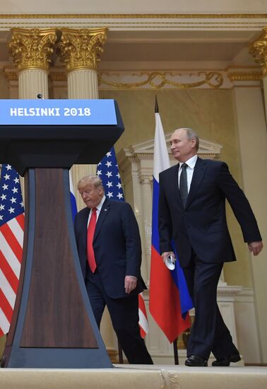 Russian President Vladimir Putin and US President Donald Trump meet in Helsinki