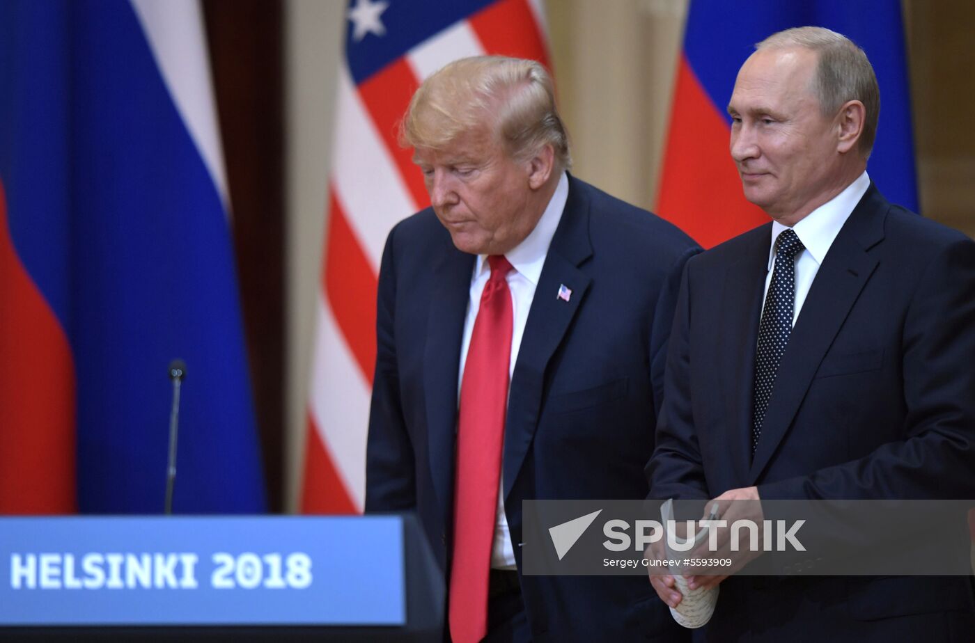 Russian President Vladimir Putin and US President Donald Trump meet in Helsinki