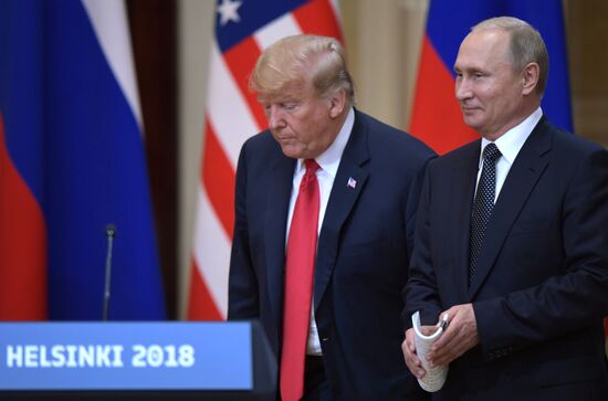 Russian President Vladimir Putin and US President Donald Trump meet in Helsinki