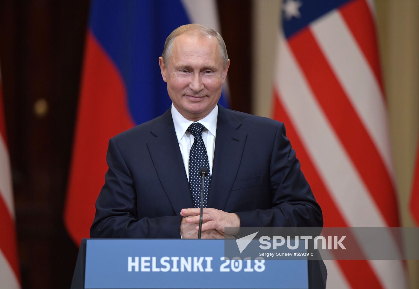 Russian President Vladimir Putin and US President Donald Trump meet in Helsinki