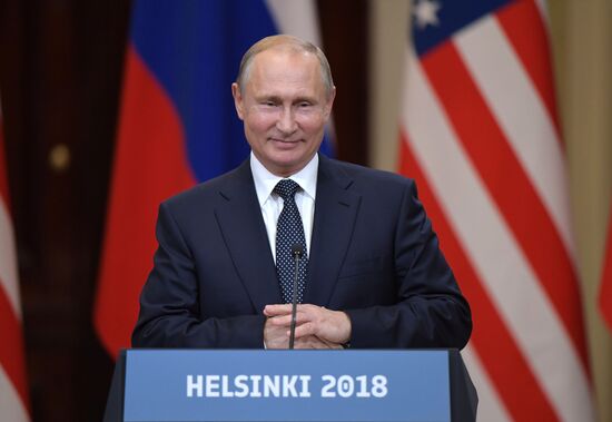 Russian President Vladimir Putin and US President Donald Trump meet in Helsinki