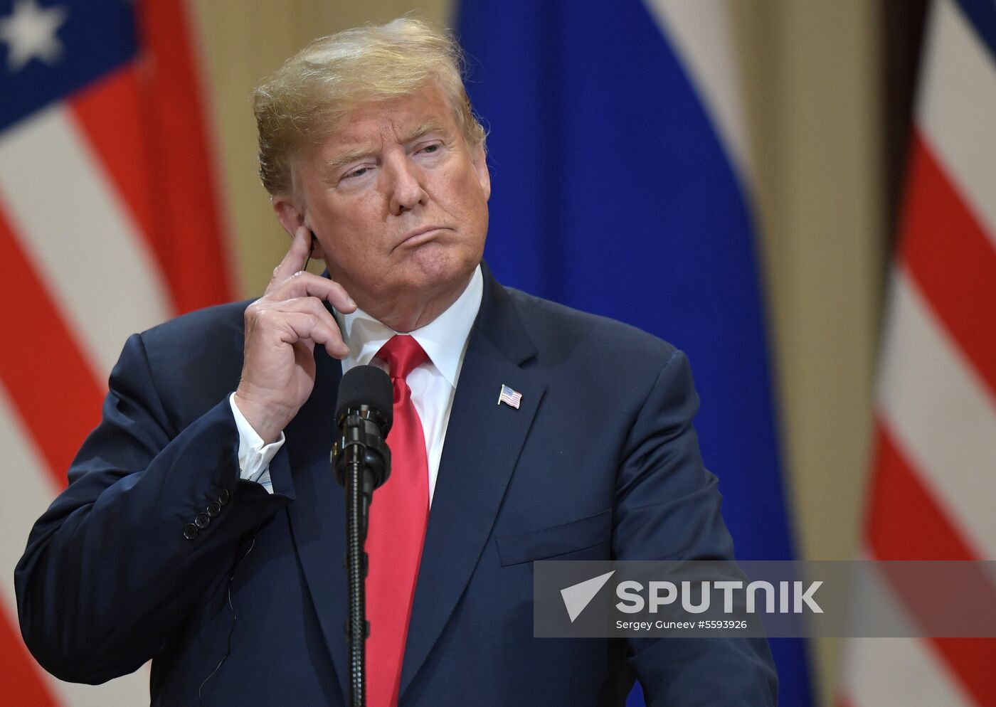 Russian President Vladimir Putin and US President Donald Trump meet in Helsinki