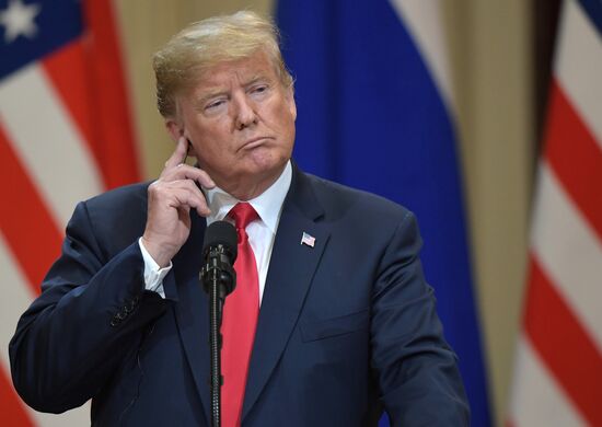 Russian President Vladimir Putin and US President Donald Trump meet in Helsinki