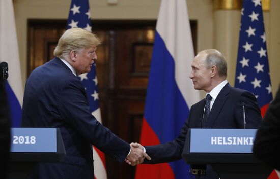 Russian President Vladimir Putin and US President Donald Trump meet in Helsinki