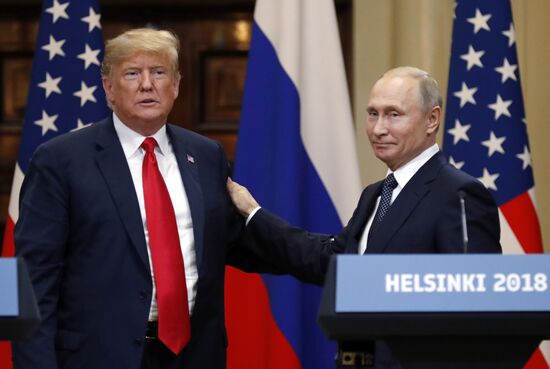 Russian President Vladimir Putin and US President Donald Trump meet in Helsinki