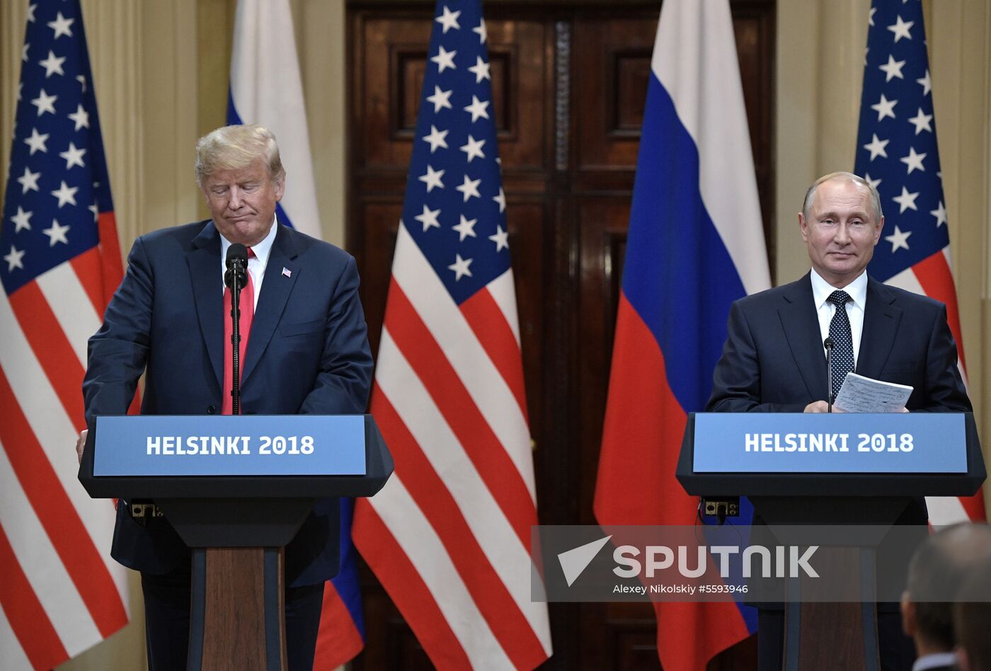 Russian President Vladimir Putin and US President Donald Trump meet in Helsinki