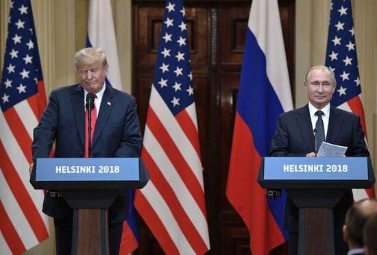 Russian President Vladimir Putin and US President Donald Trump meet in Helsinki