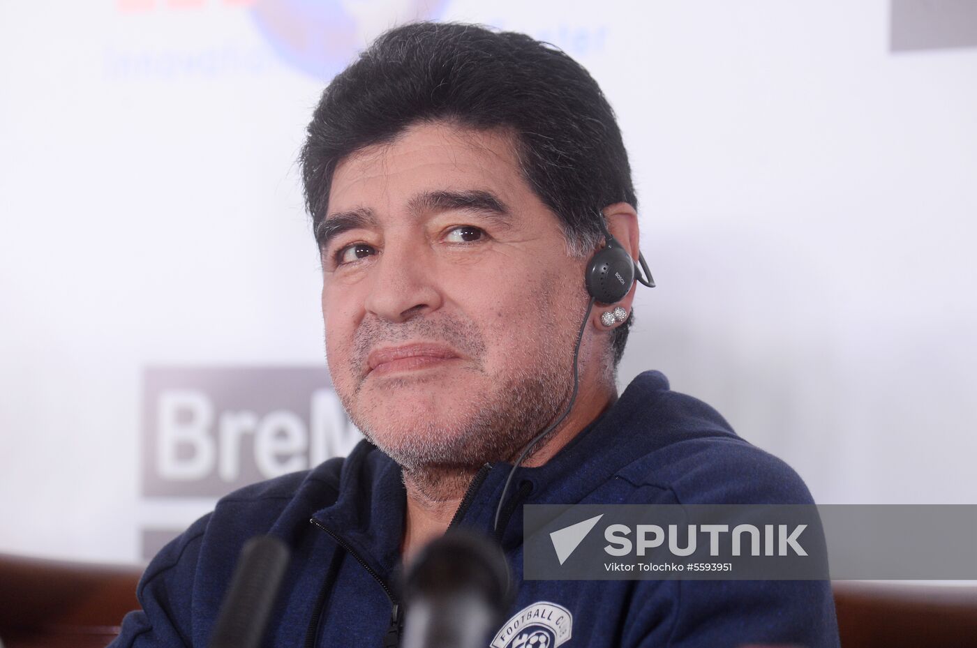 Diego Maradona arrives in Brest