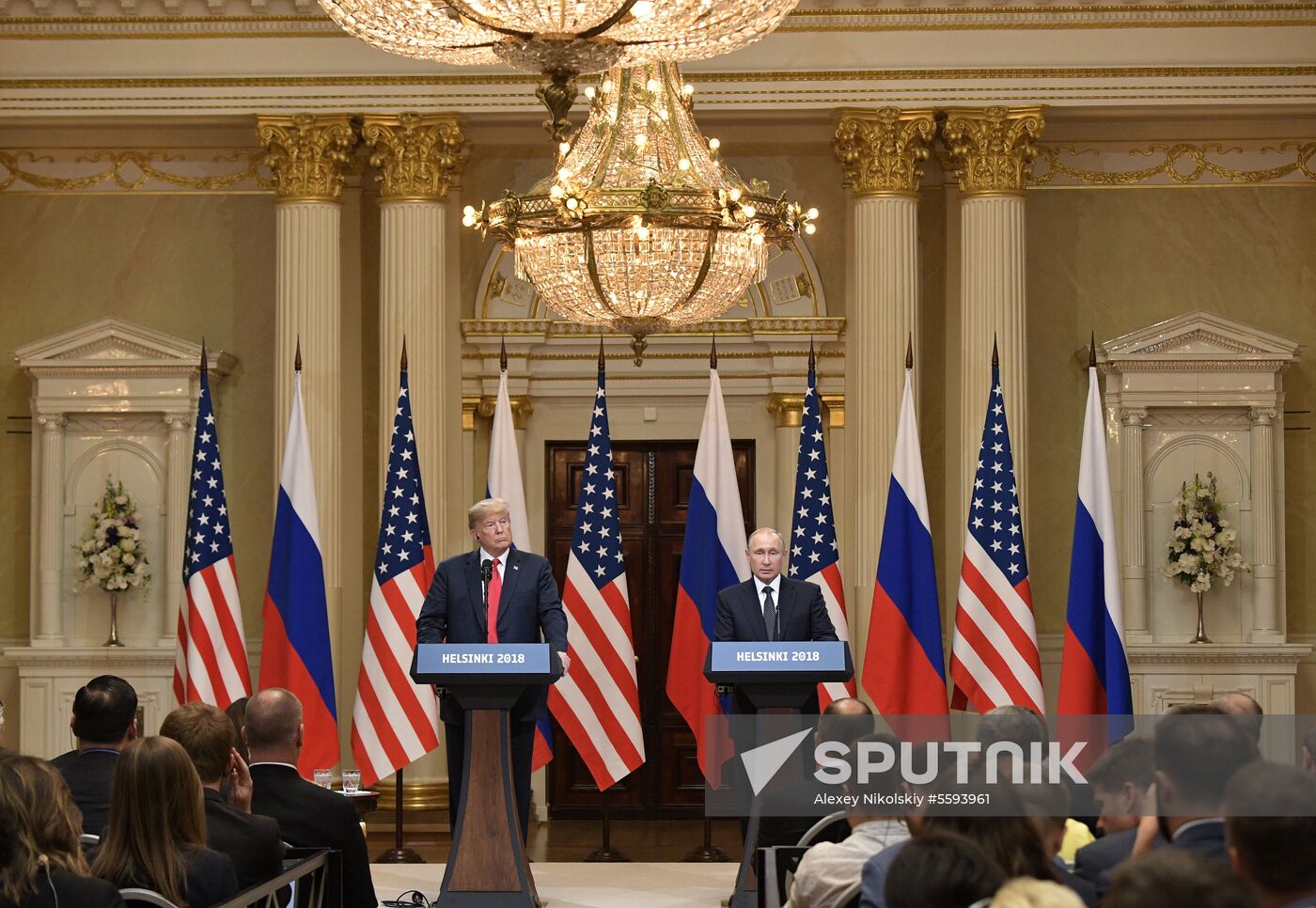 Russian President Vladimir Putin and US President Donald Trump meet in Helsinki