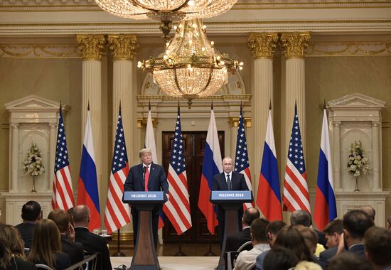 Russian President Vladimir Putin and US President Donald Trump meet in Helsinki