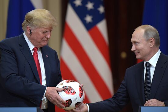 Russian President Vladimir Putin and US President Donald Trump meet in Helsinki