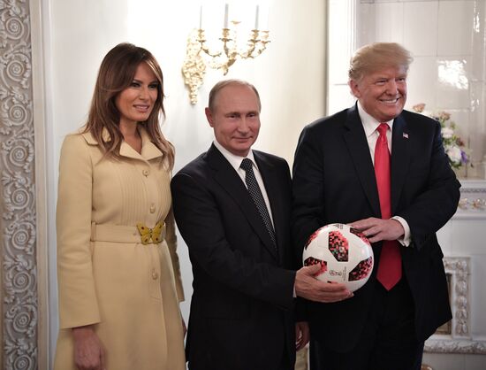 Russian President Vladimir Putin and US President Donald Trump meet in Helsinki