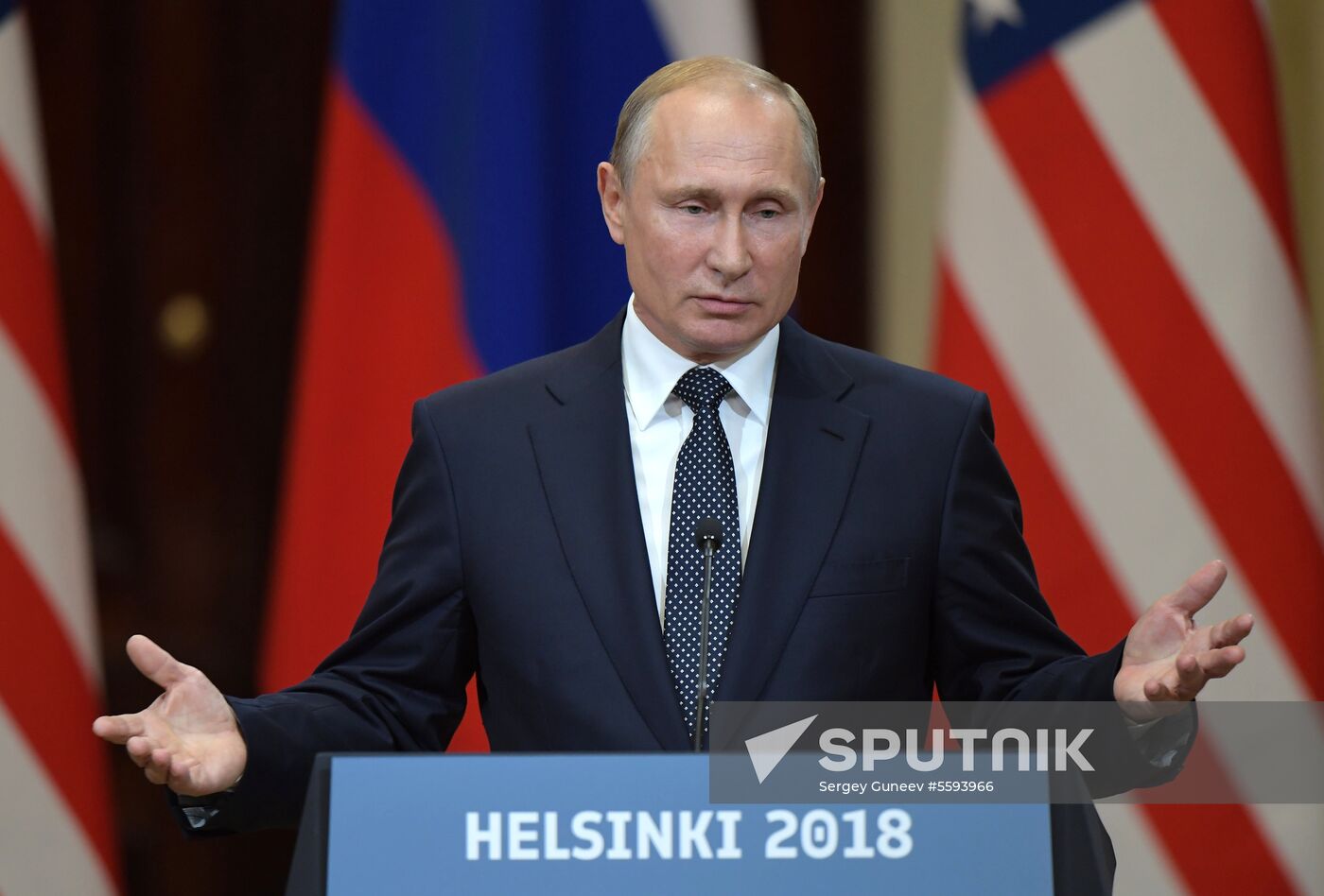 Russian President Vladimir Putin and US President Donald Trump meet in Helsinki
