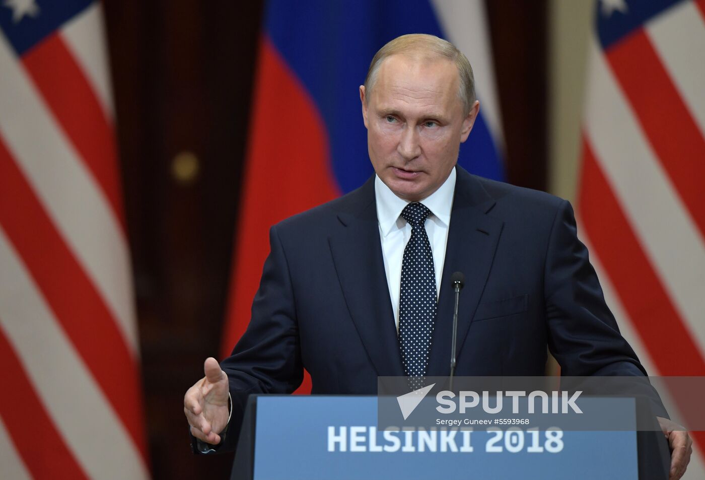 Russian President Vladimir Putin and US President Donald Trump meet in Helsinki