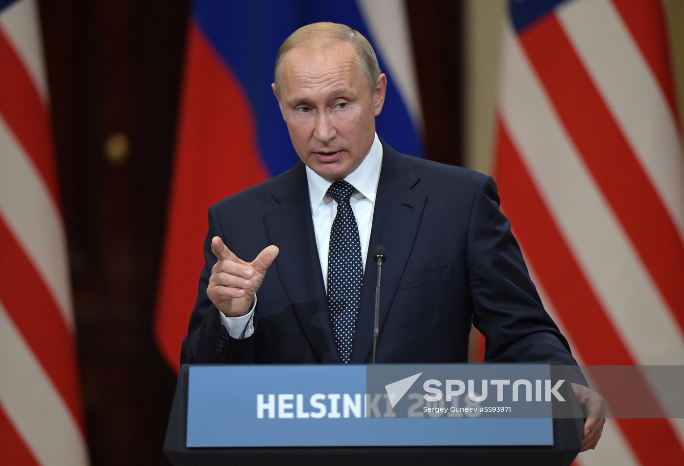 Russian President Vladimir Putin and US President Donald Trump meet in Helsinki