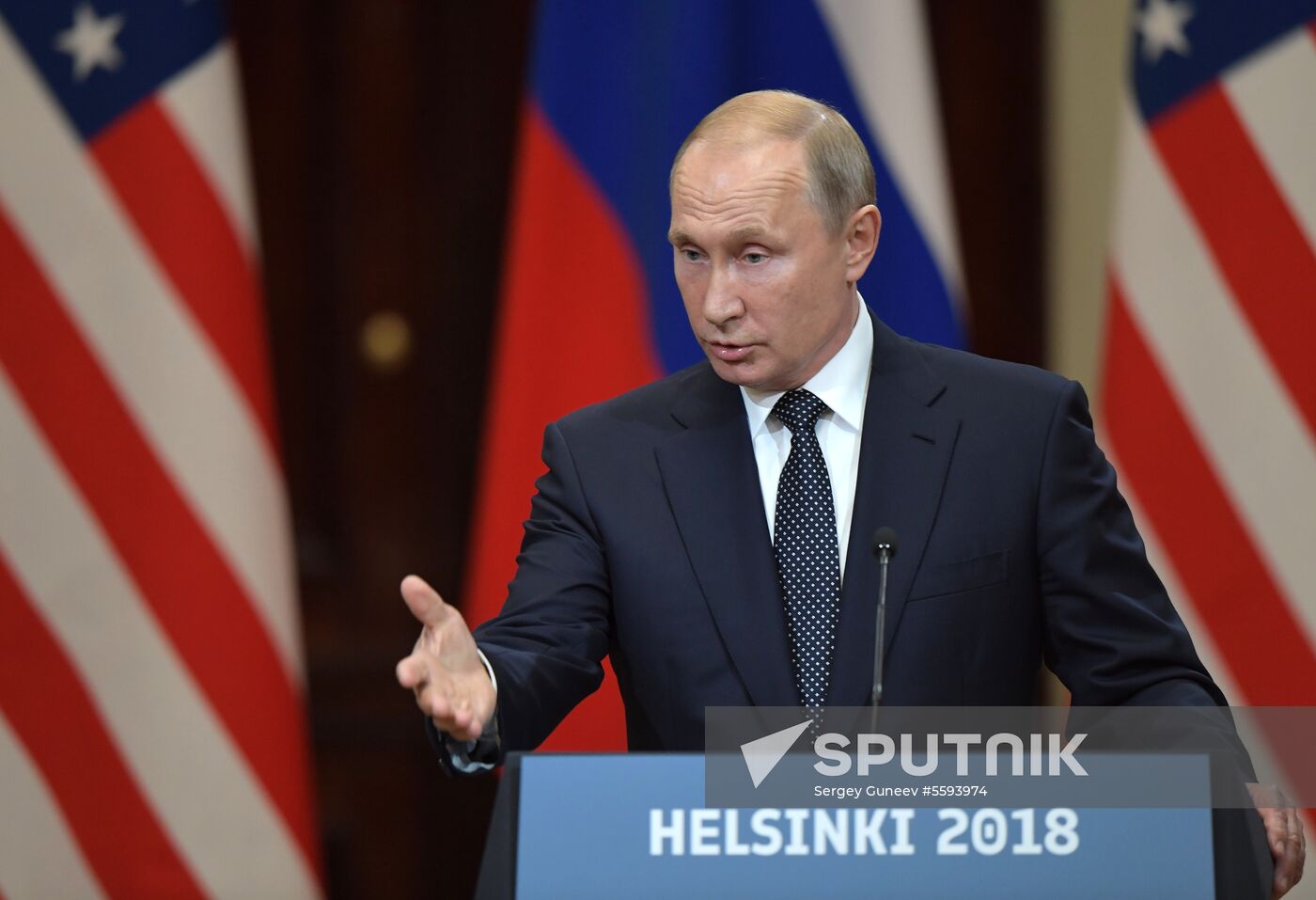 Russian President Vladimir Putin and US President Donald Trump meet in Helsinki