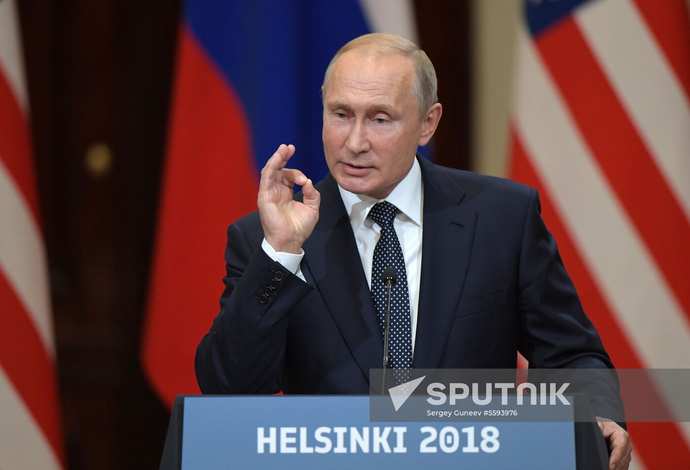 Russian President Vladimir Putin and US President Donald Trump meet in Helsinki