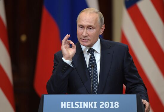 Russian President Vladimir Putin and US President Donald Trump meet in Helsinki