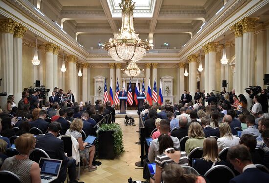 Russian President Vladimir Putin and US President Donald Trump meet in Helsinki