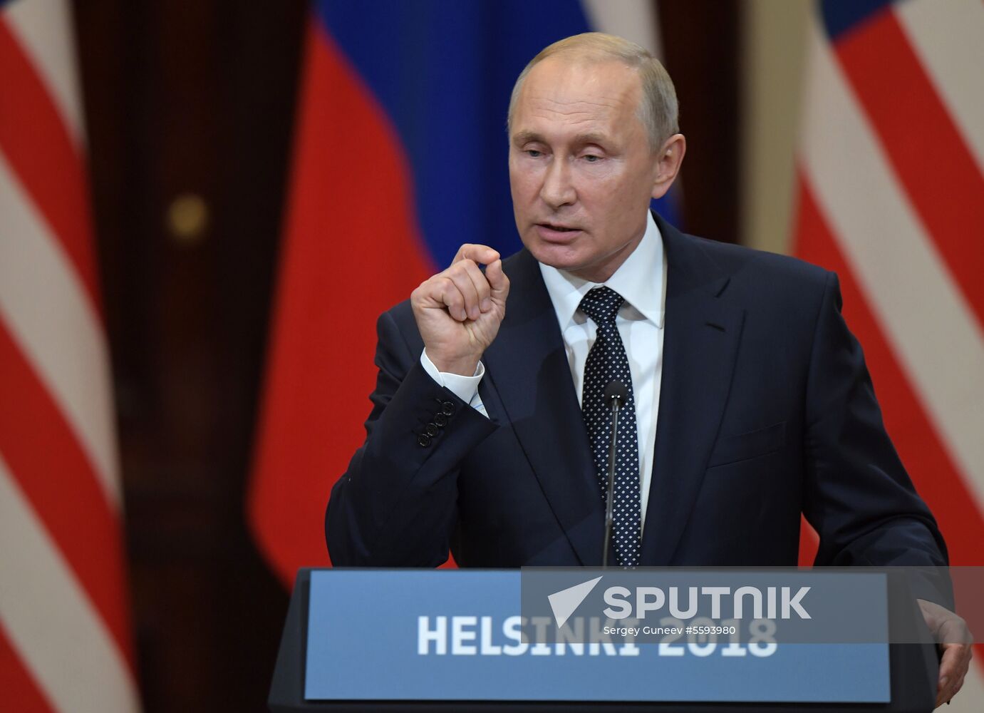 Russian President Vladimir Putin and US President Donald Trump meet in Helsinki