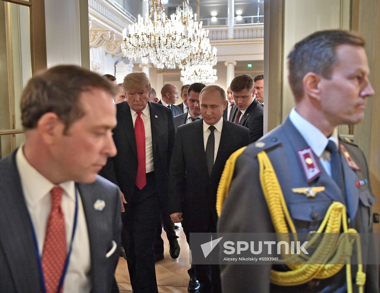 Russian President Vladimir Putin and US President Donald Trump meet in Helsinki