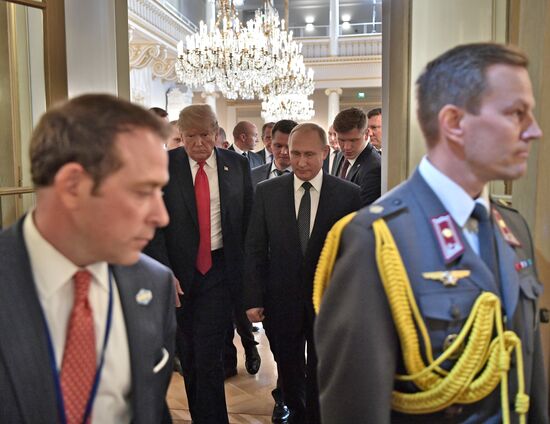 Russian President Vladimir Putin and US President Donald Trump meet in Helsinki