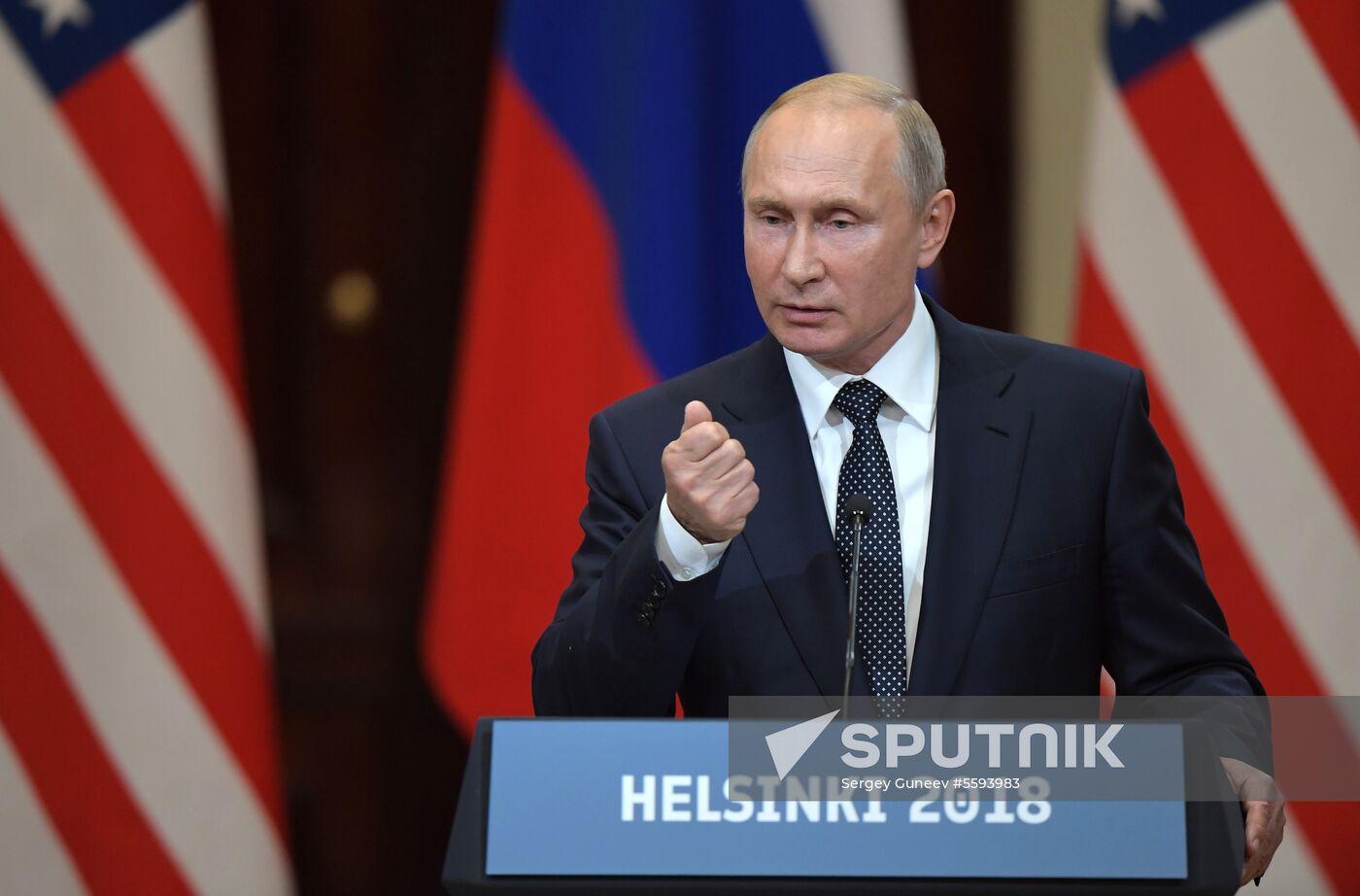 Russian President Vladimir Putin and US President Donald Trump meet in Helsinki